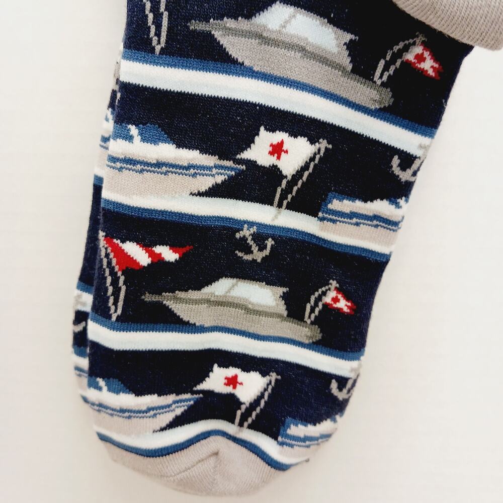 Yo Sox Socks Crew Men Women Yacht Boat Ship Anchor Sailing Nautical Flag Cruise - Picture 9 of 9